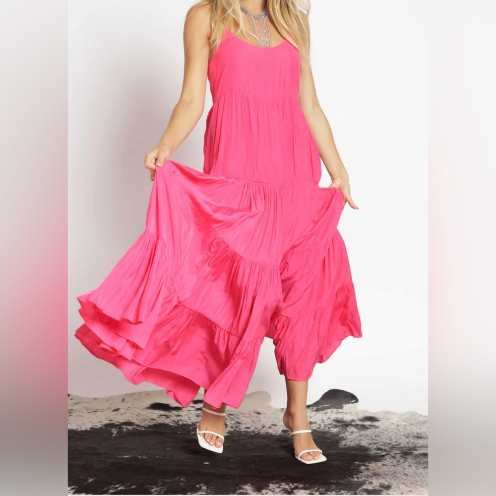 Elegant Pink Sleeveless Dress